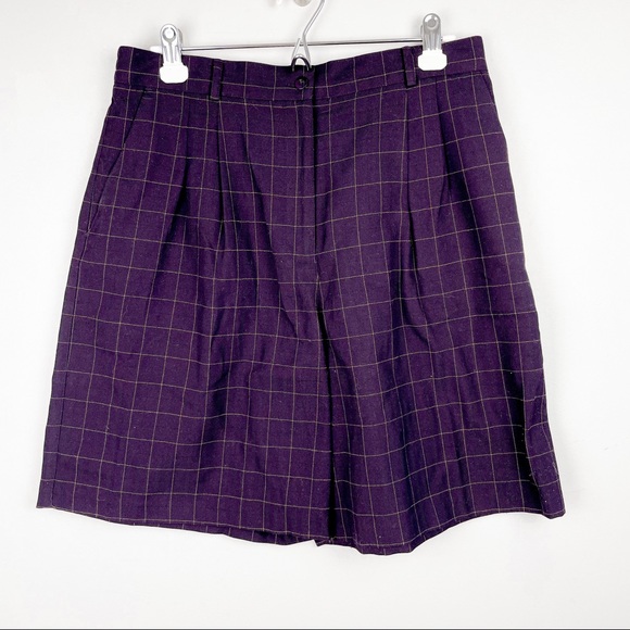 EP Pro Pants - EP Pro Women’s Vintage Golf Shorts Grid Purple 14